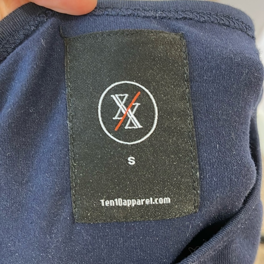 Ten10 Apparel Oxford Blue Curved Hem Short Sleeve Shirt - Size Small - Picture 5 of 7